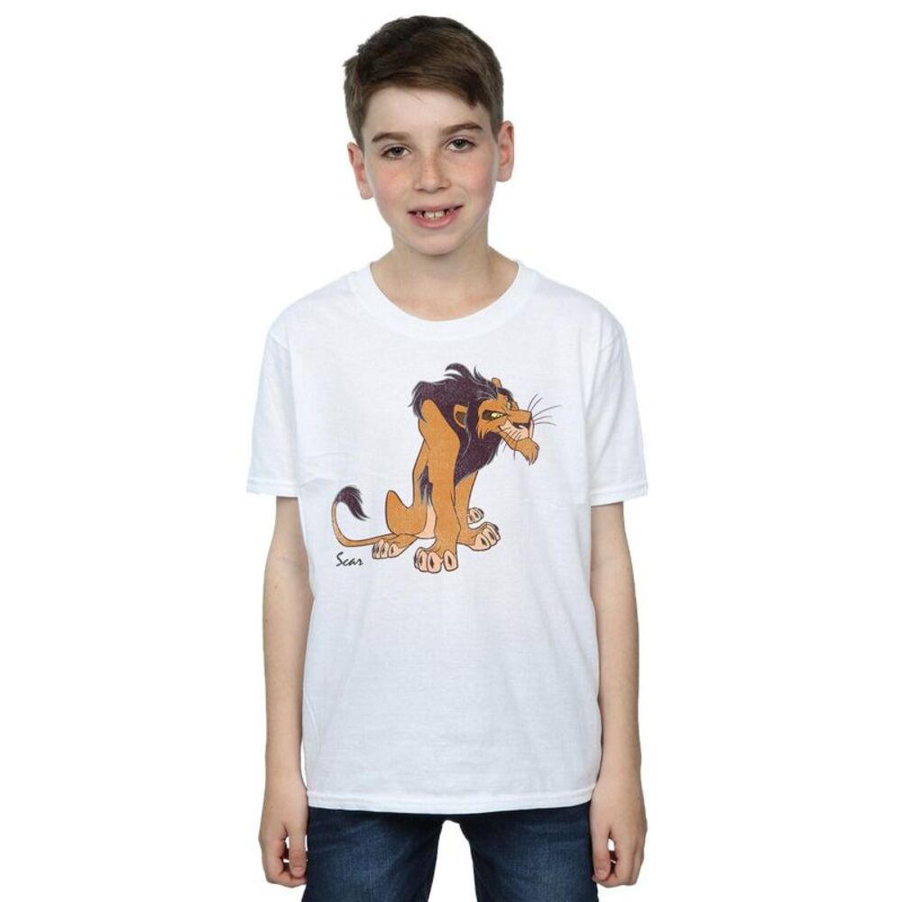 The Lion King Boys Classic Scar Cotton T-Shirt / White